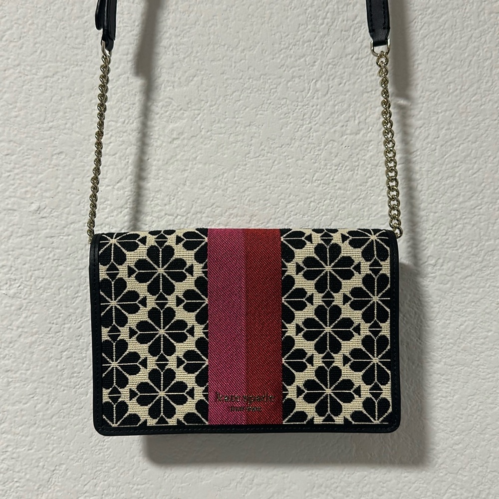 Kate Spade Spade Flower Jacquard Stripe Chain Crossbody